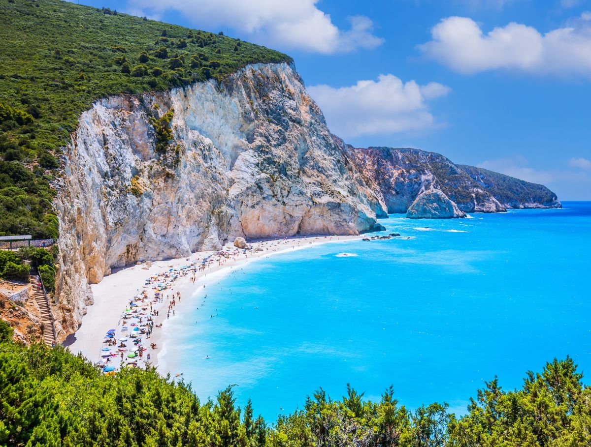 Lefkada, Greece. Porto Katsiki beach, Ionian islands.