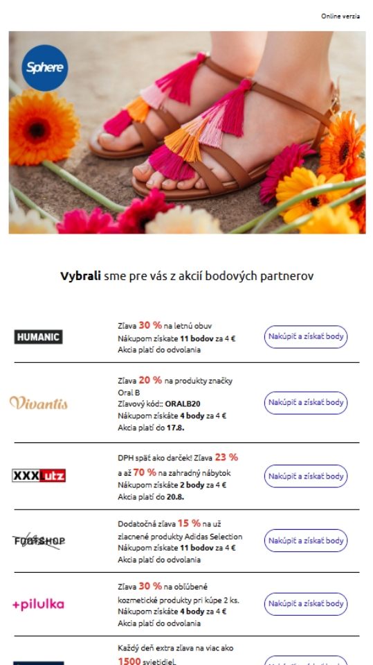 Zľava 30 % na letnú obuv v Humanic a ďalšie akcie