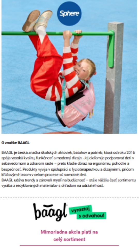 Získejte exkluzivní slevu 16 % na Baagl.cz se Sphere! (2)