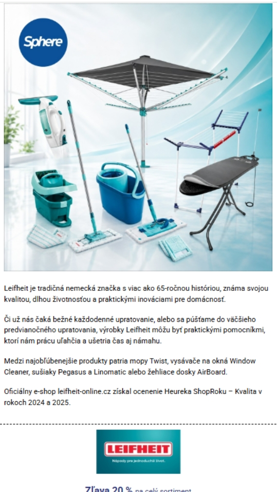 Získajte exkluzívnu zľavu 20 % na Leifheit so Sphere! tipy zo Sphere Poznáte tieto skryté poklady